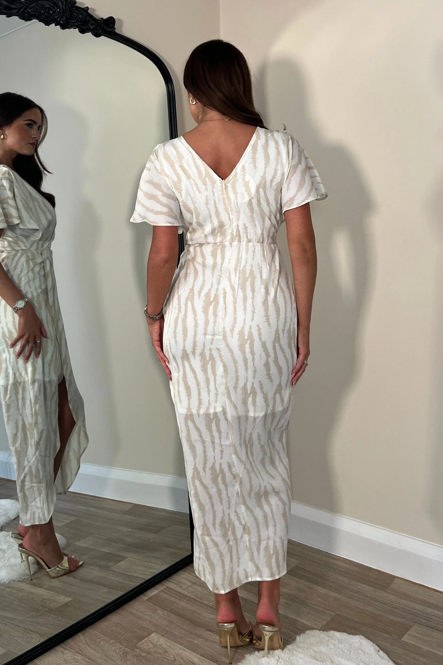 Nyree Zebra Print Maxi Dress
