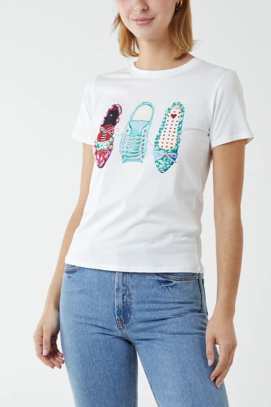 Carla Embellished Shoe T-shirt