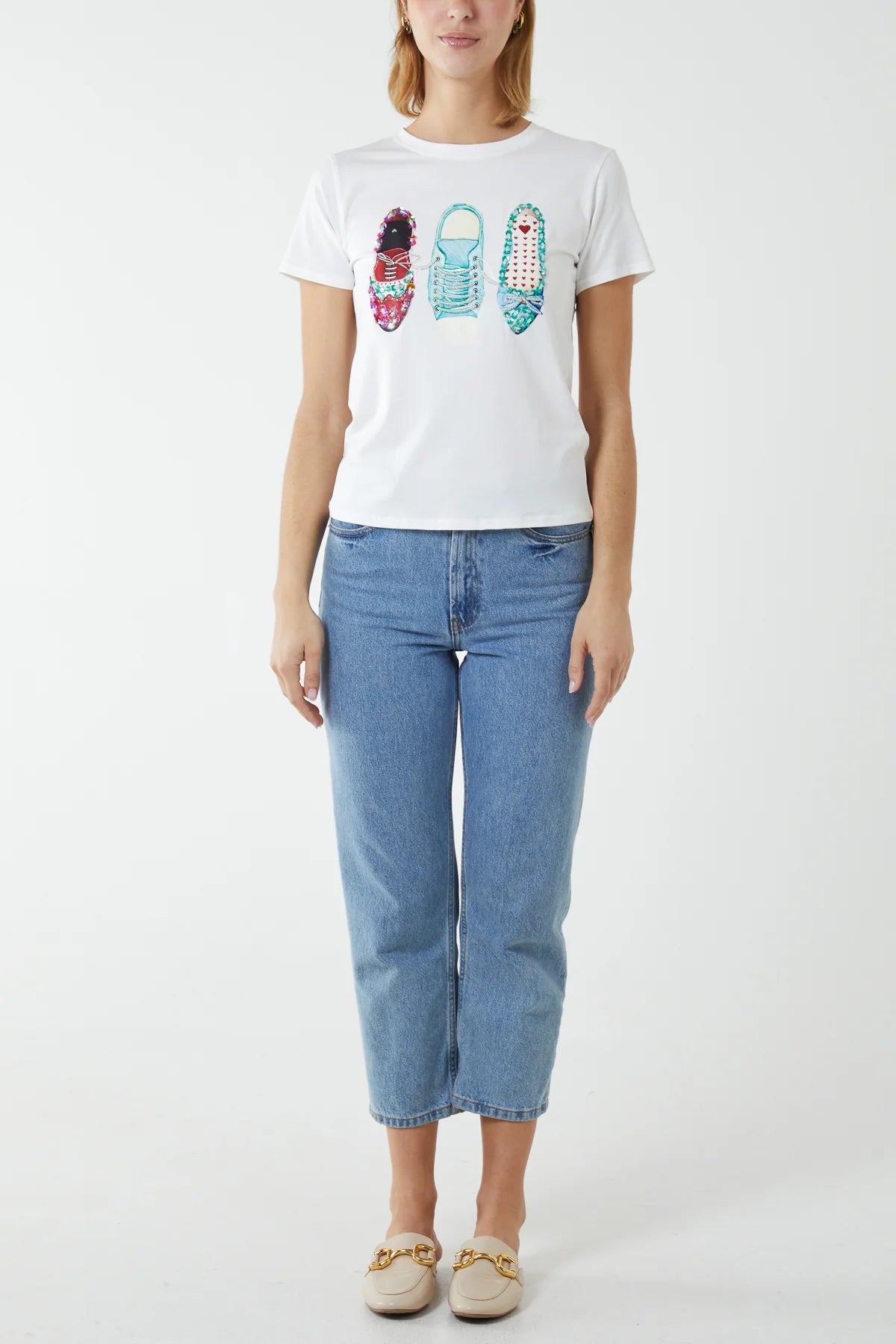 Carla Embellished Shoe T-shirt