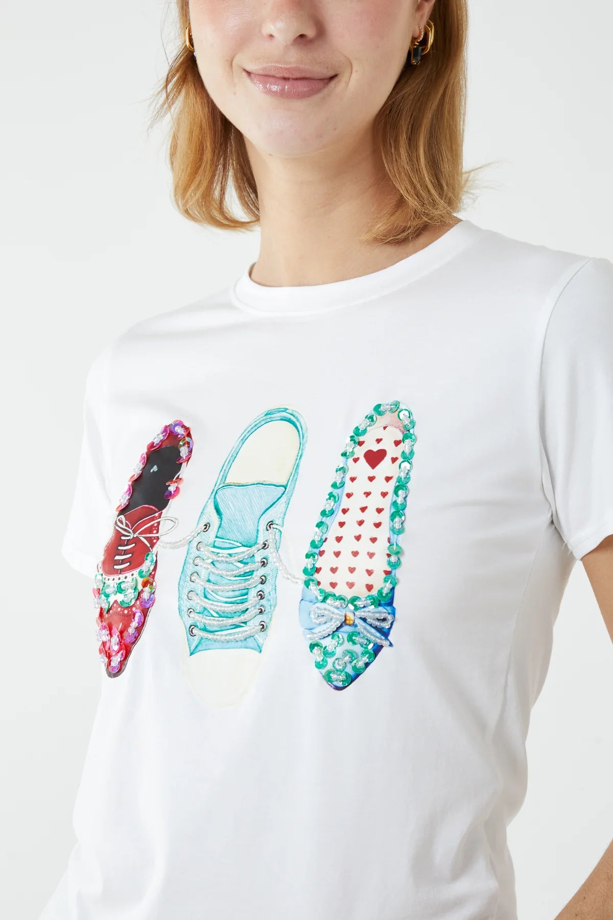 Carla Embellished Shoe T-shirt