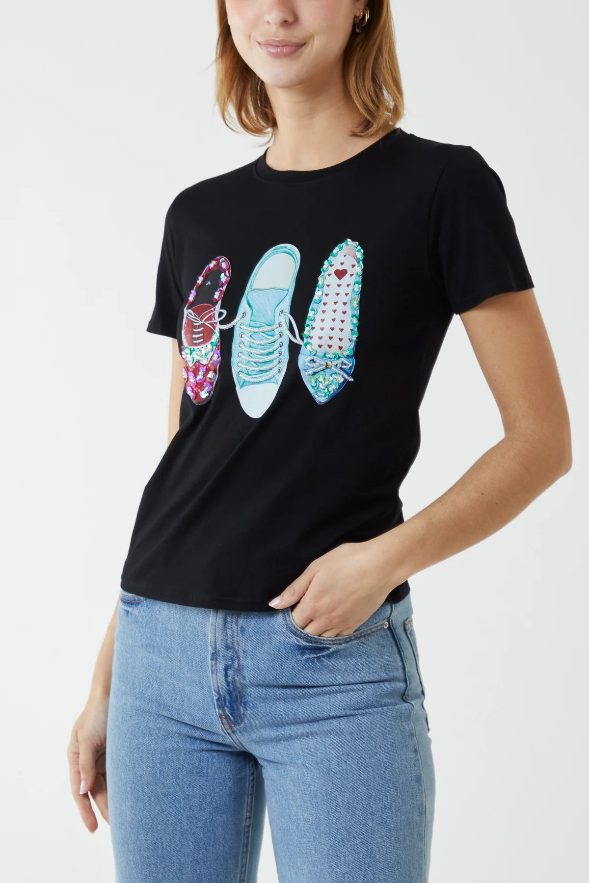 Carla Embellished Shoe T-shirt