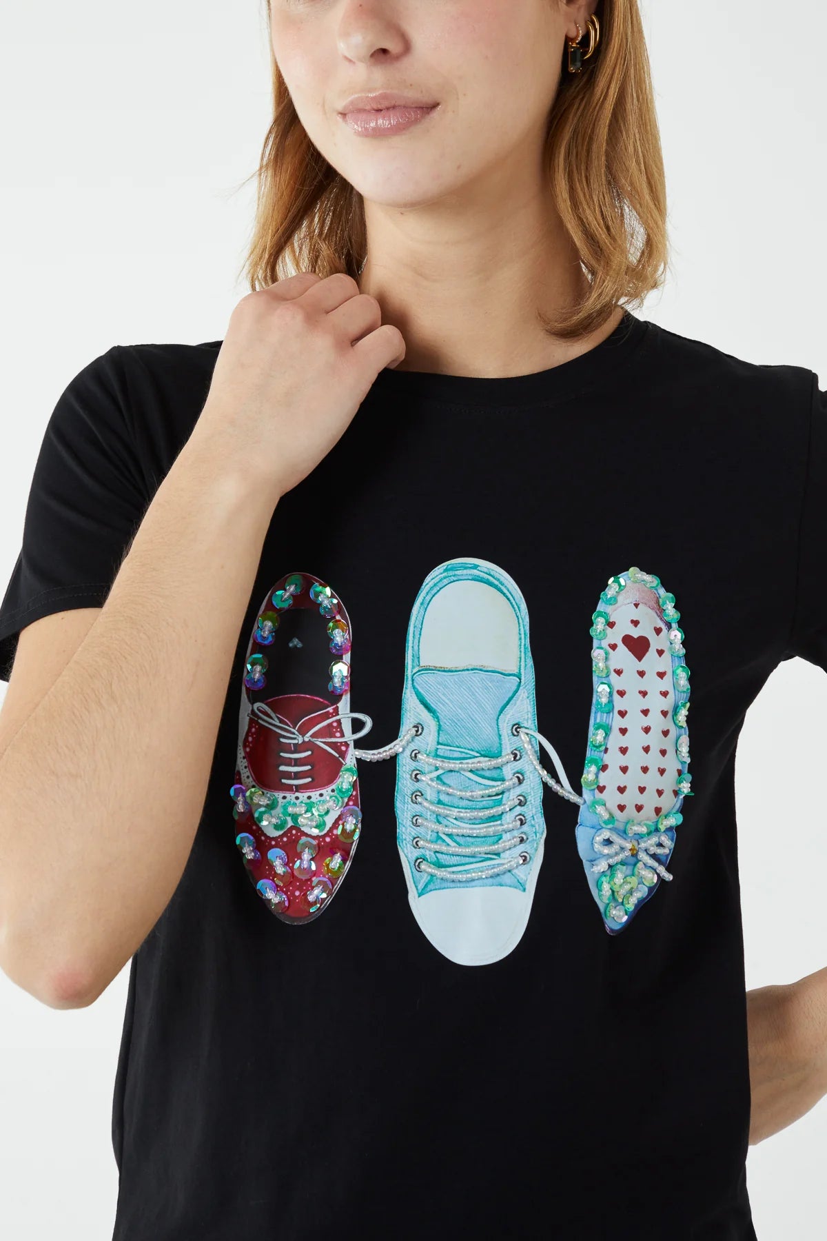 Carla Embellished Shoe T-shirt