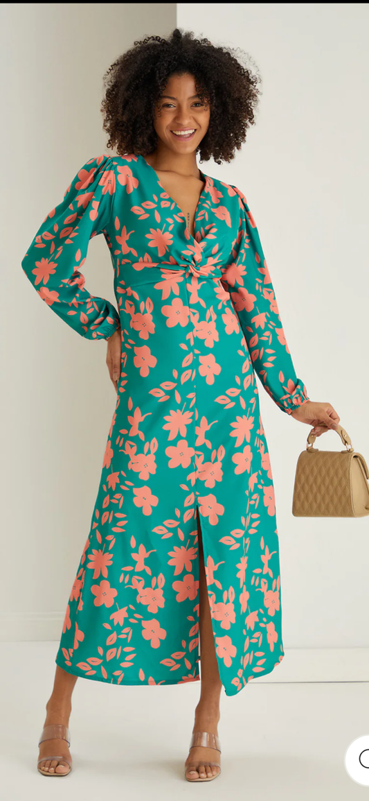 Lyla Floral Twist Midi Dress
