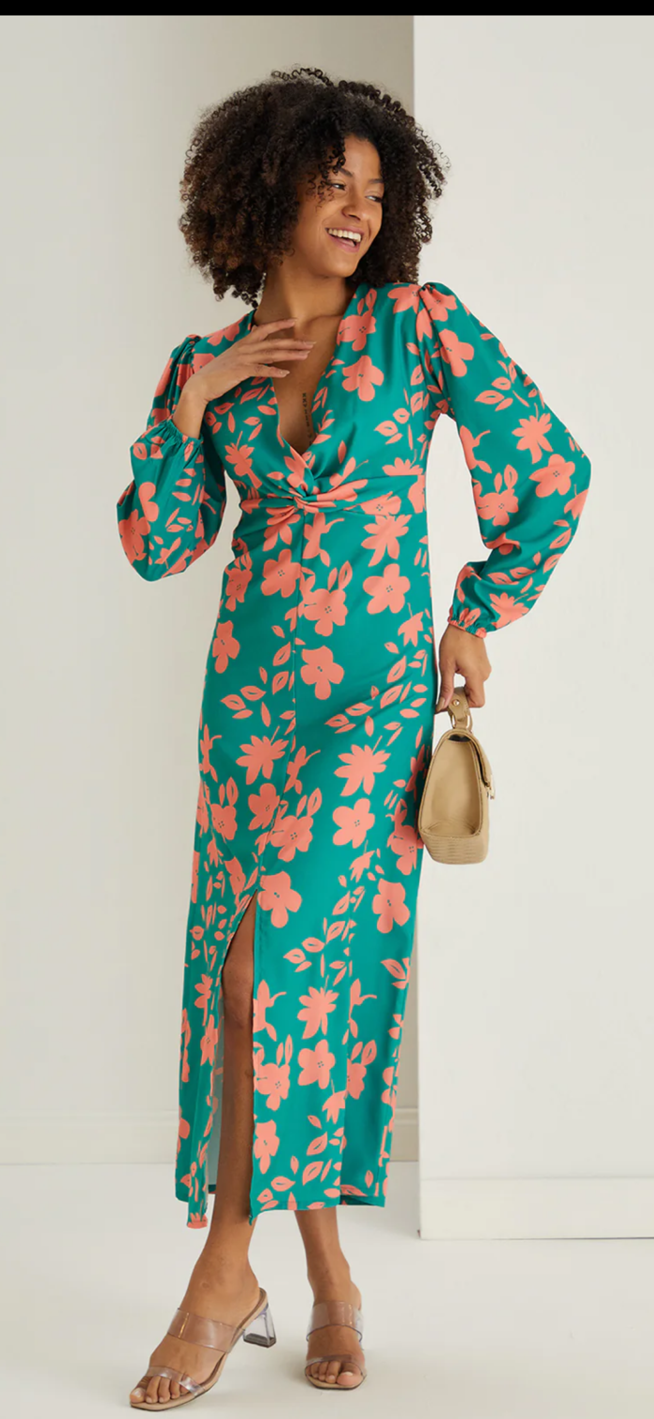Lyla Floral Twist Midi Dress