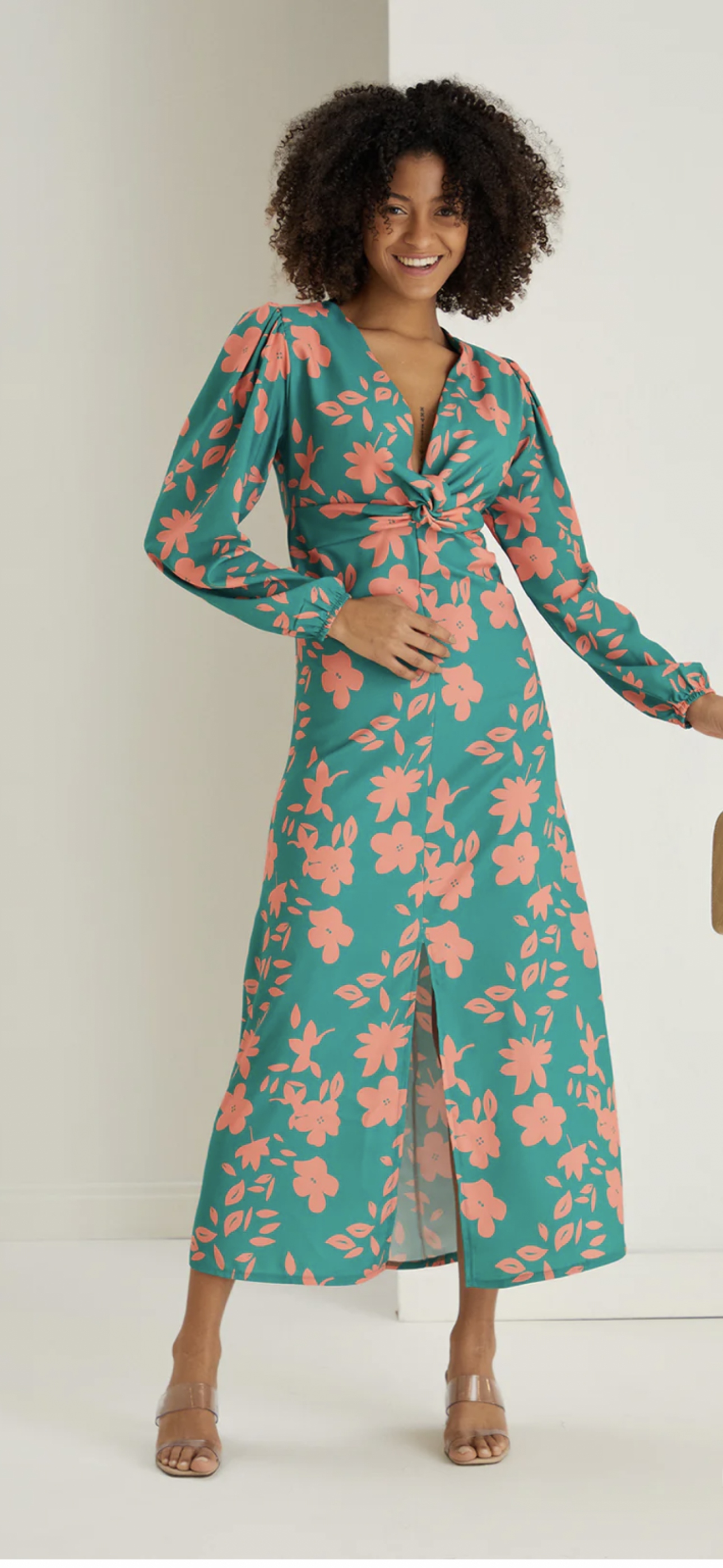 Lyla Floral Twist Midi Dress