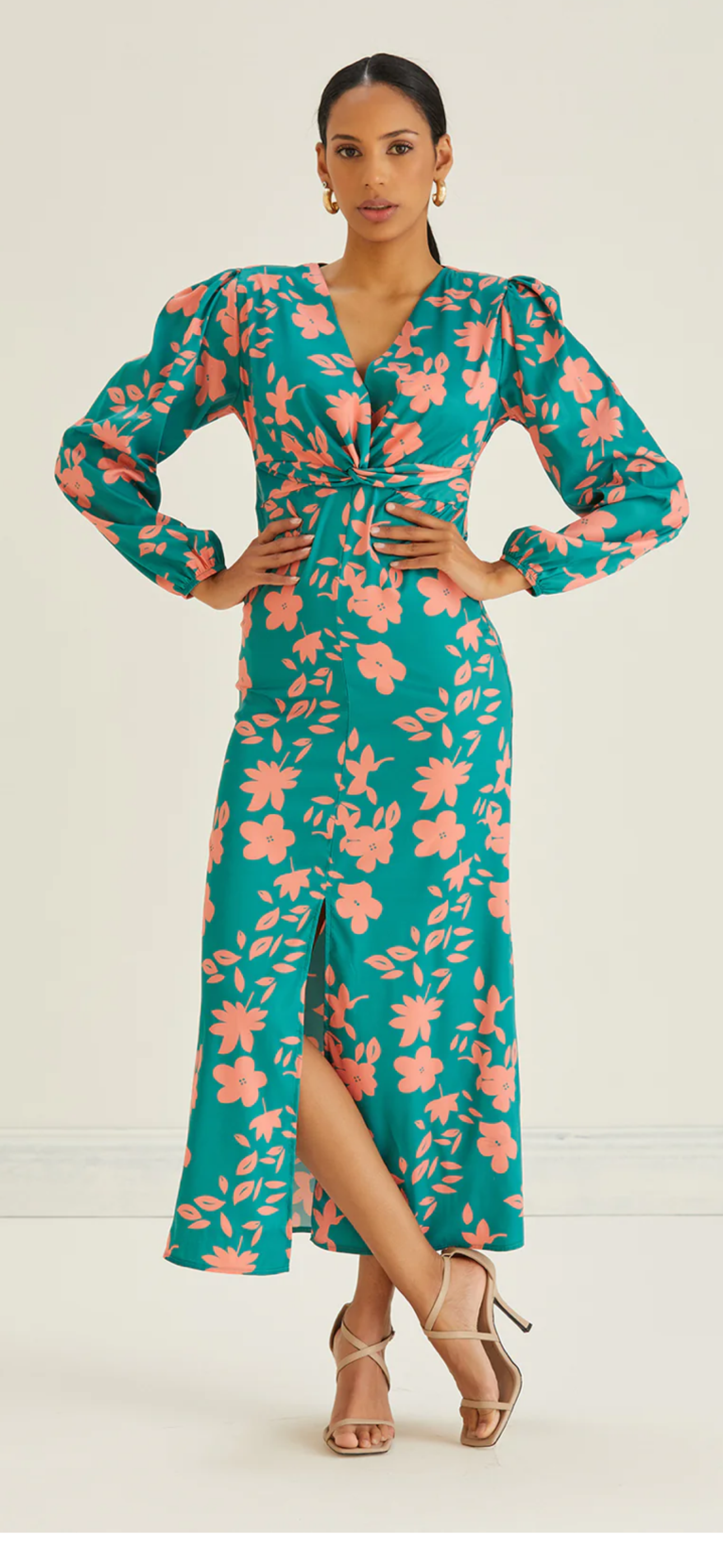 Lyla Floral Twist Midi Dress
