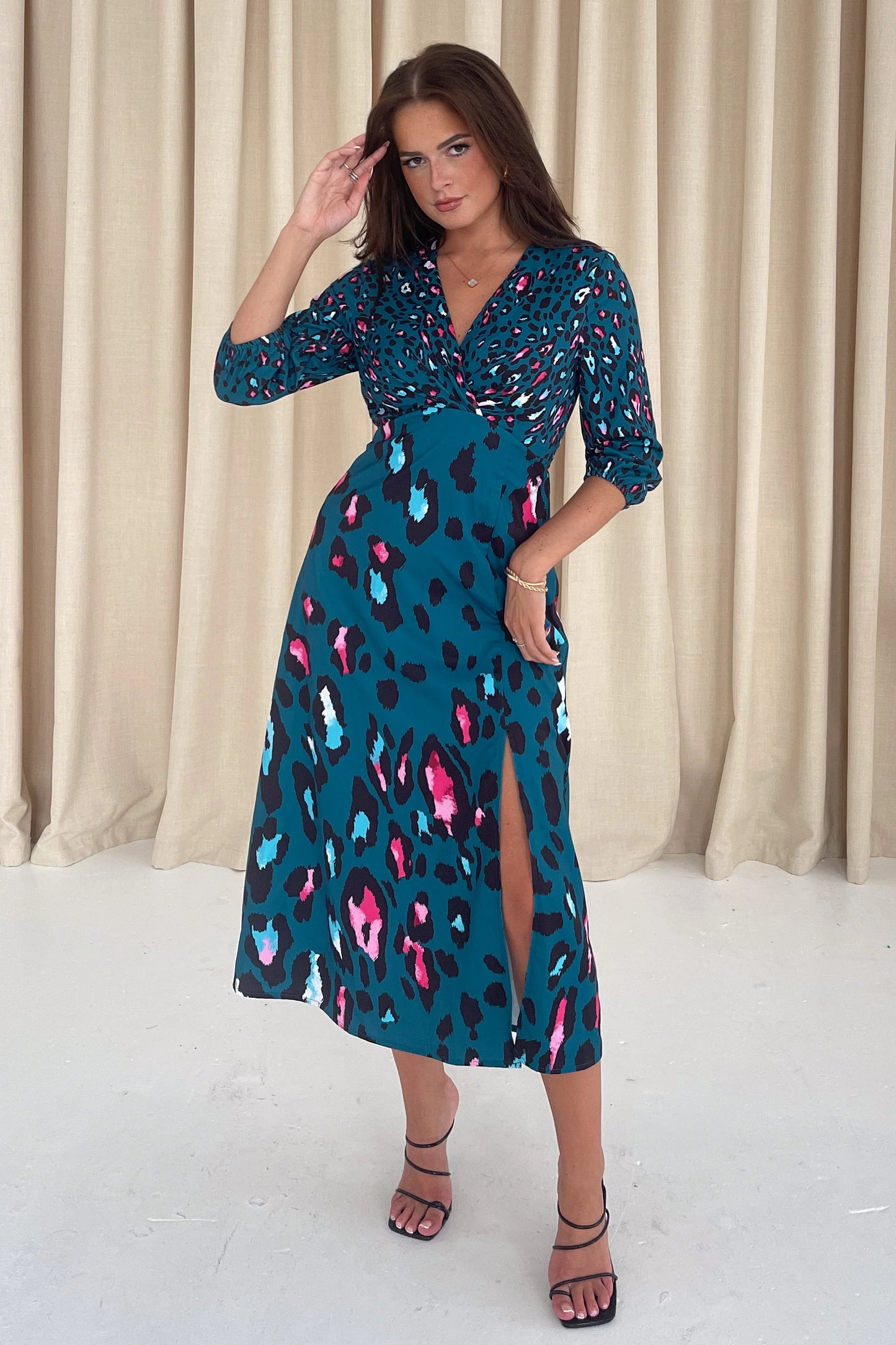 Mimi Animal Print Midi Dress