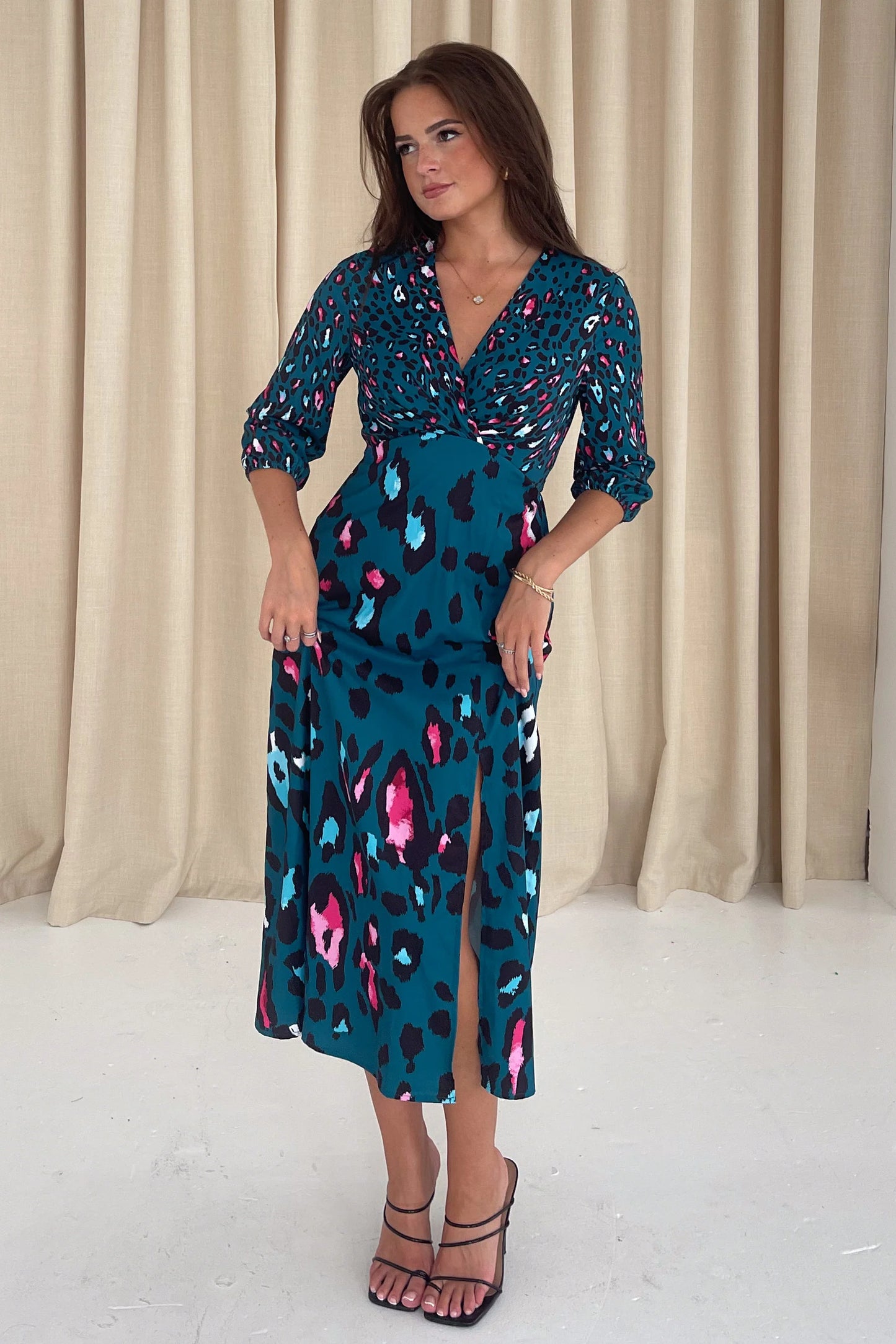 Mimi Animal Print Midi Dress
