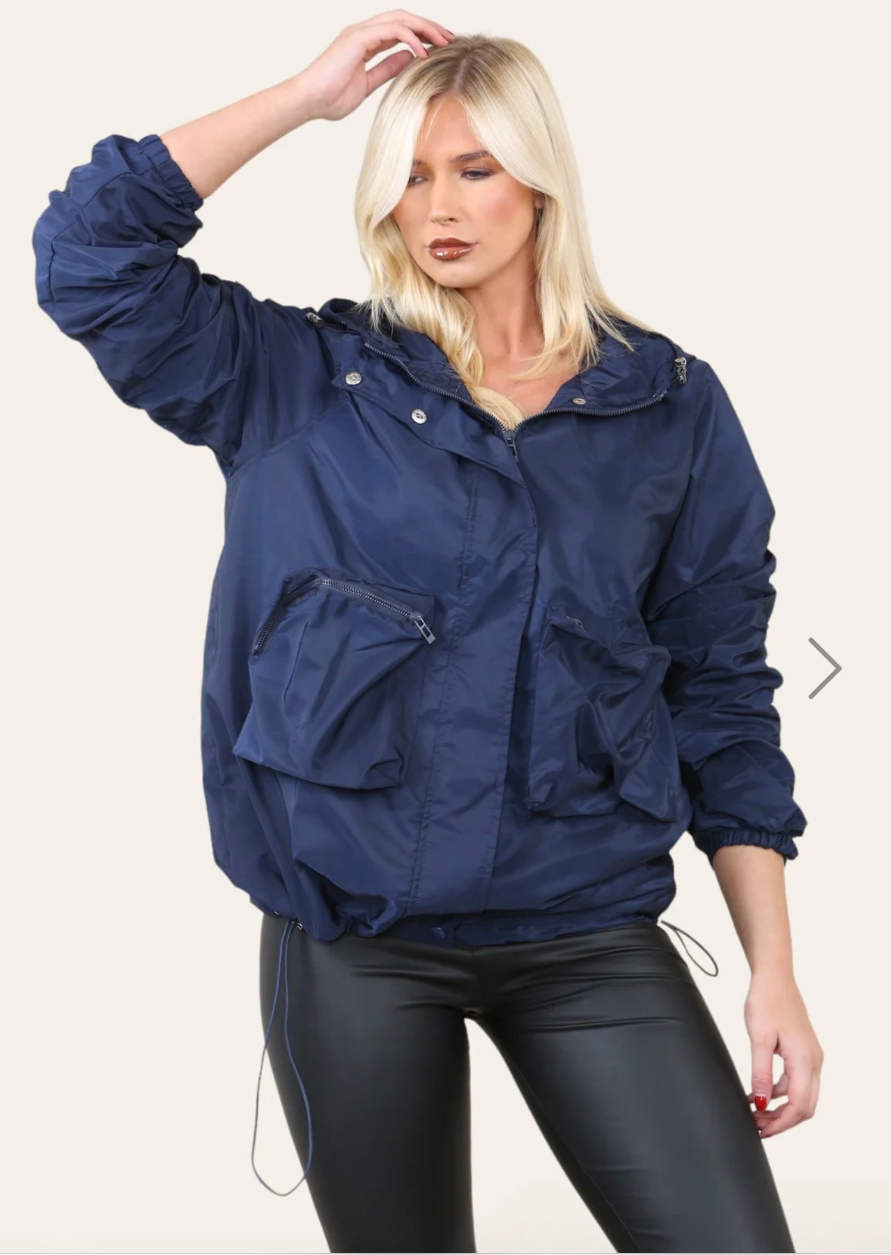 Margot Ruched Sleeve Rain Jacket