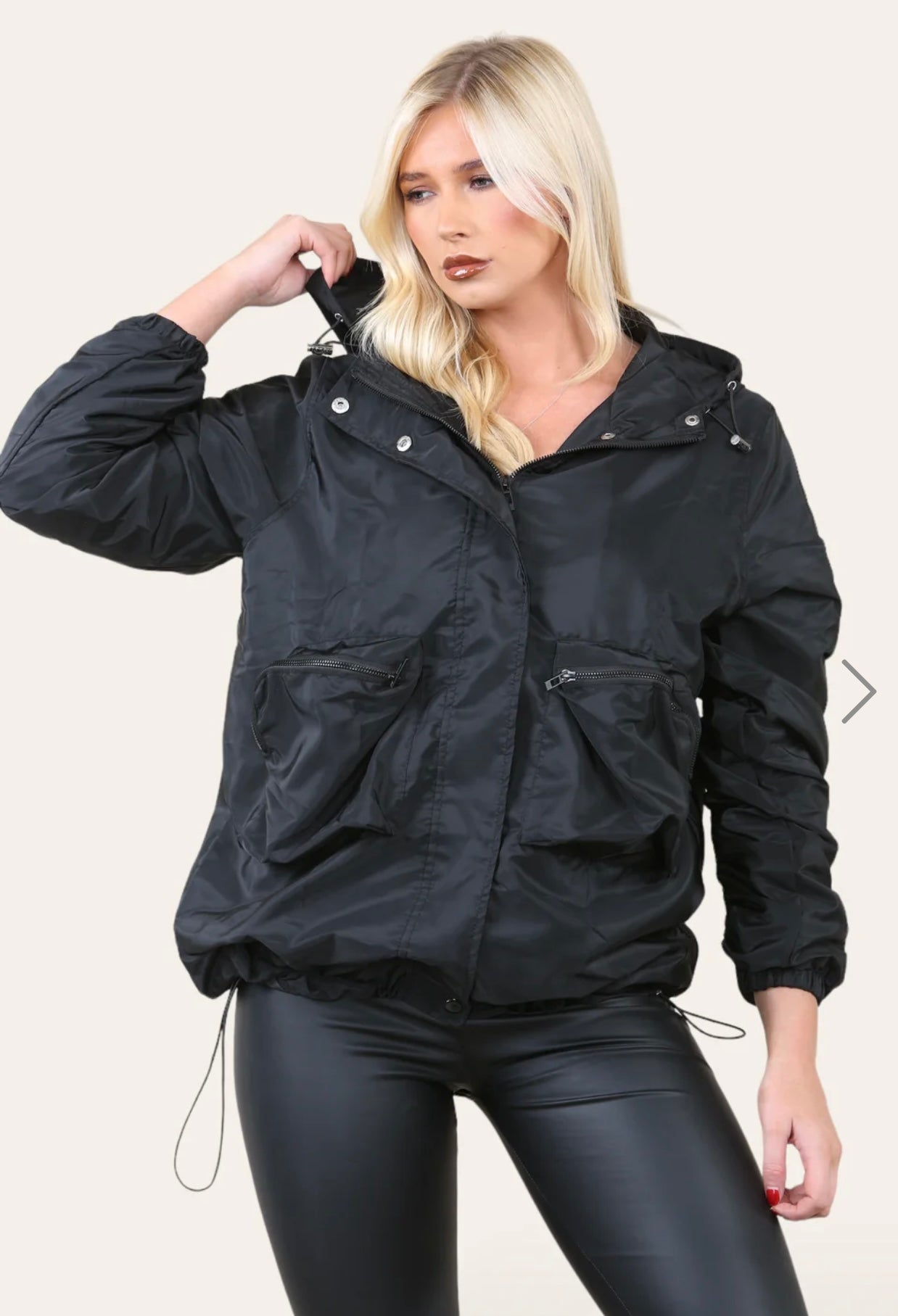 Margot Ruched Sleeve Rain Jacket
