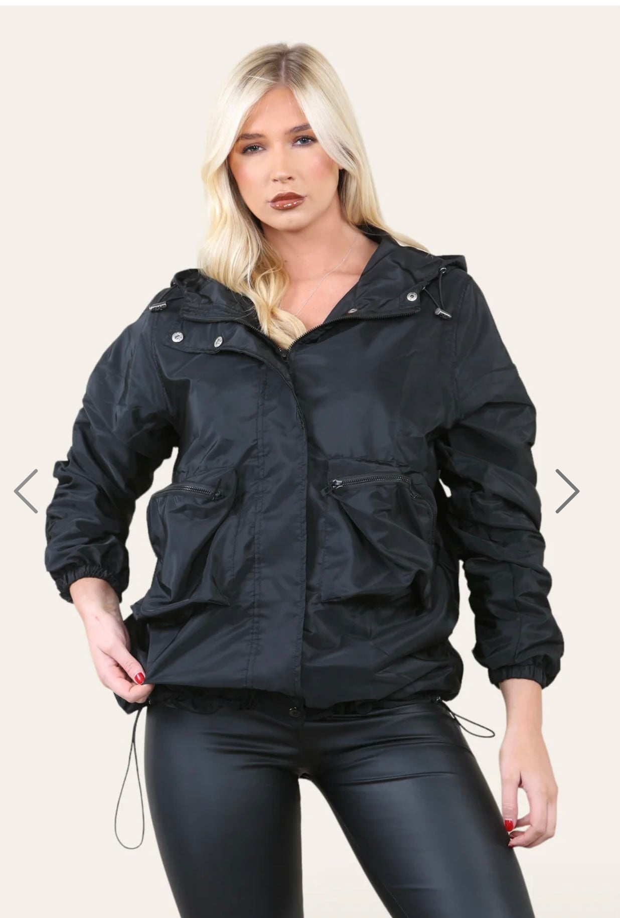 Margot Ruched Sleeve Rain Jacket