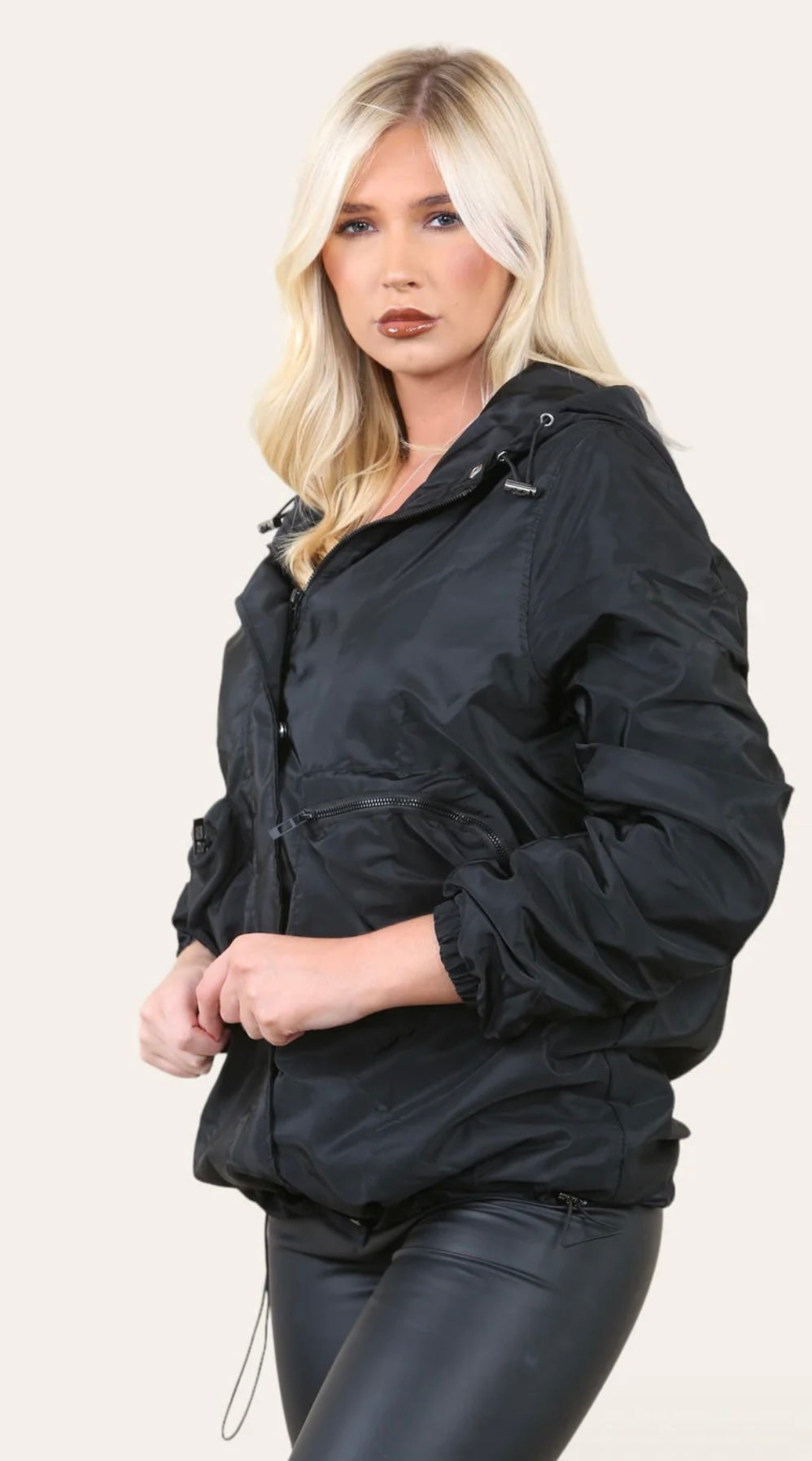 Margot Ruched Sleeve Rain Jacket