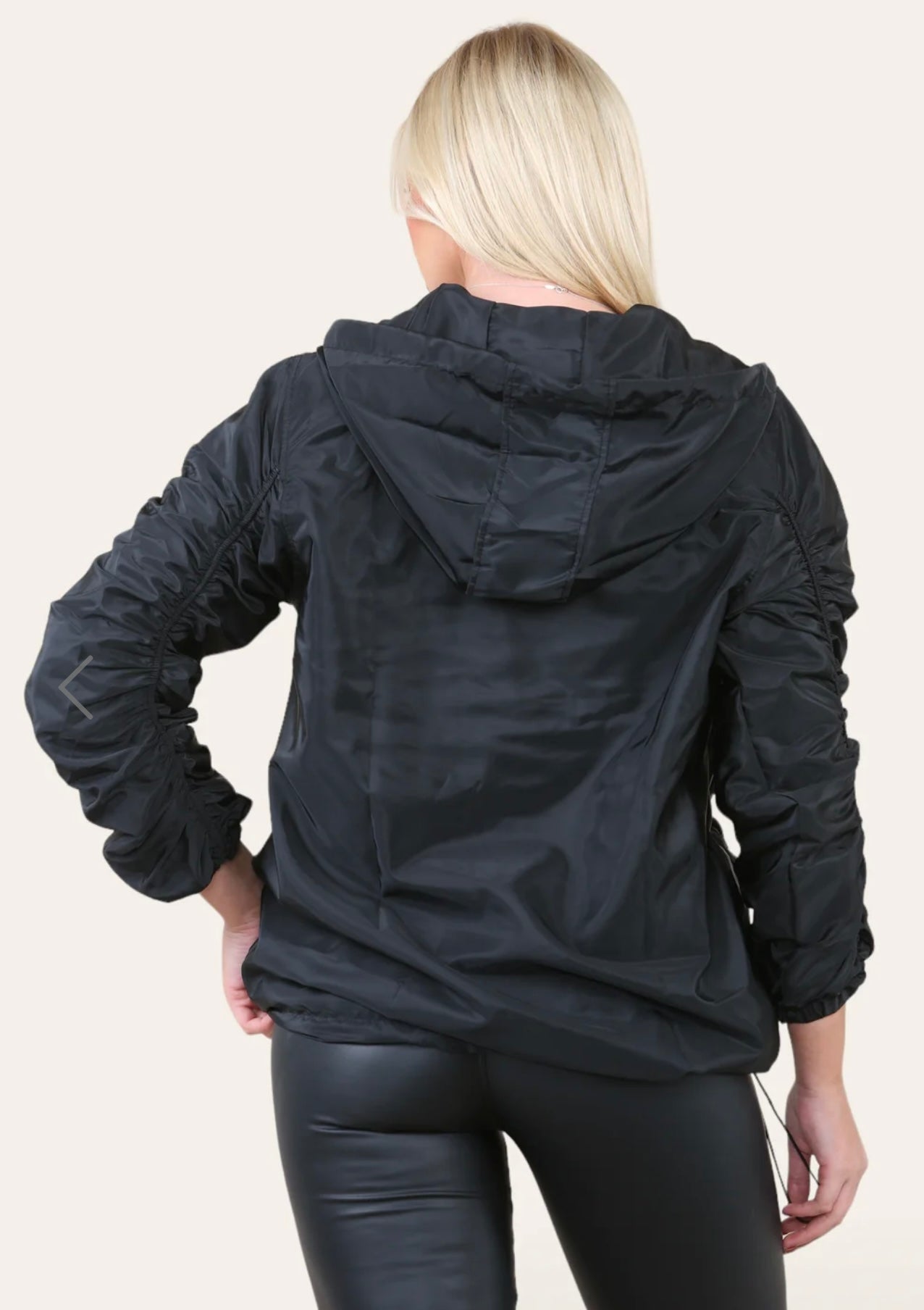 Margot Ruched Sleeve Rain Jacket
