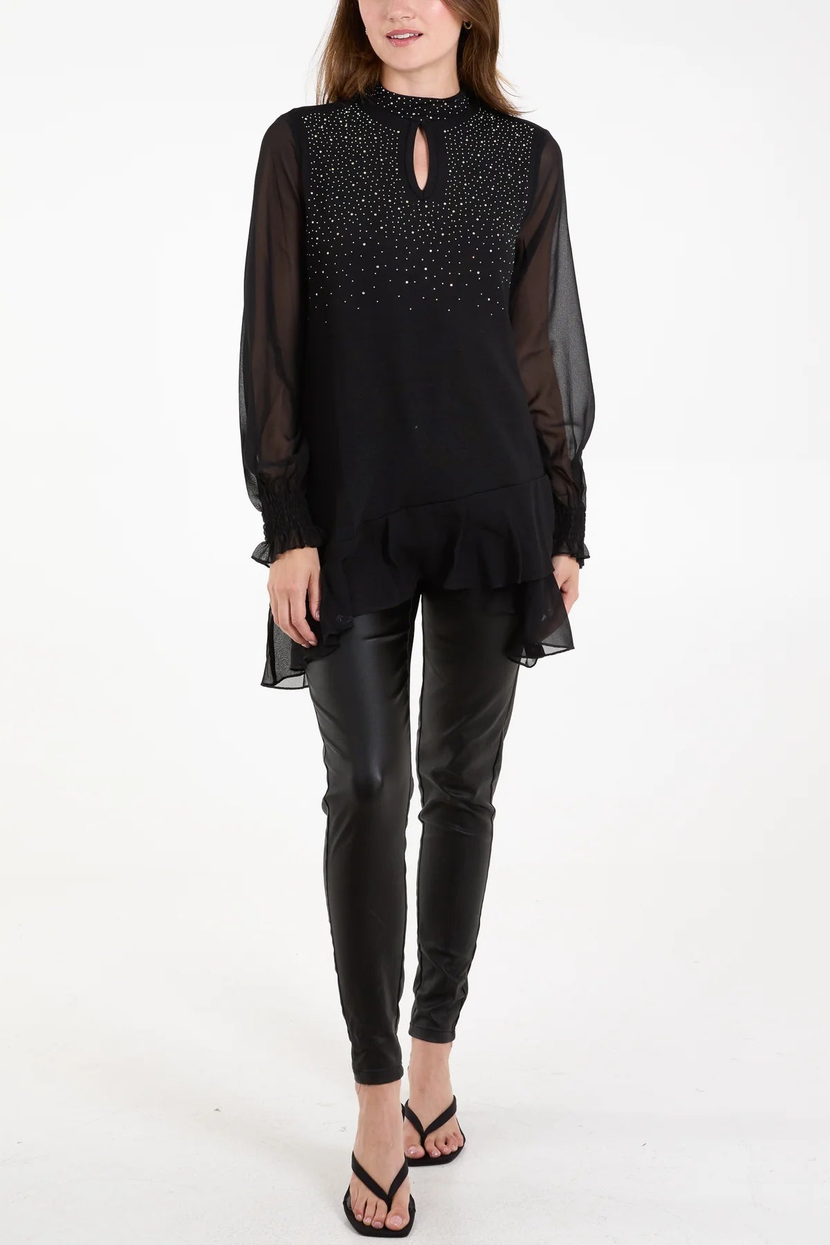 Kristie Diamante Keyhole Top