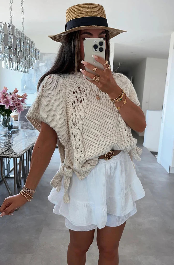 Kara Poncho Side Tie Jumper
