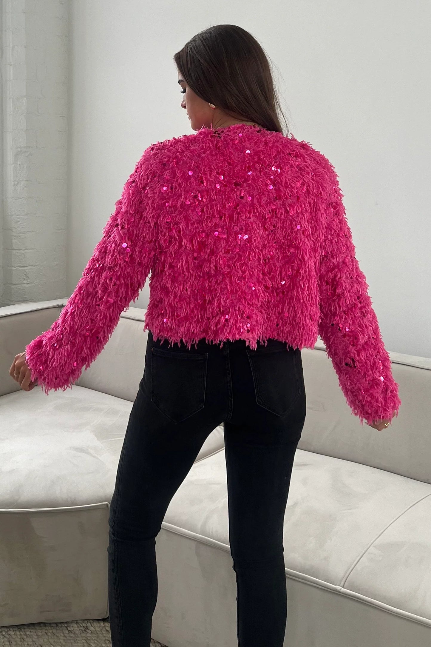 Monroe Sequin Cropped Cardigan