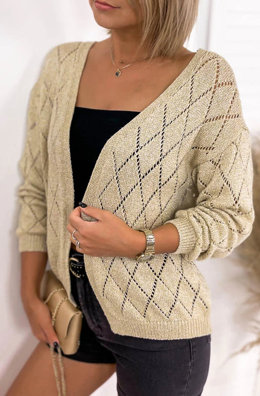 Novah Gold Shimmer Cardigan