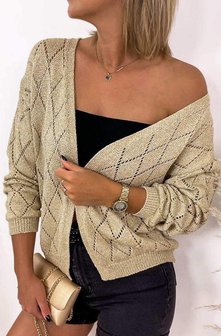 Novah Gold Shimmer Cardigan