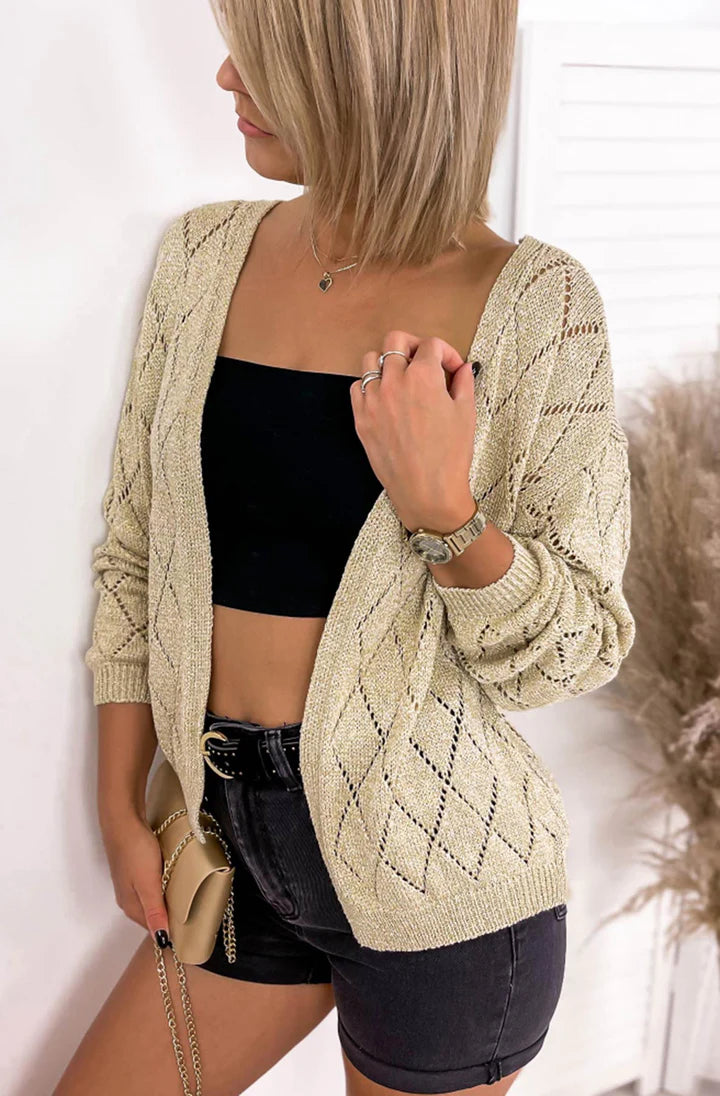 Novah Gold Shimmer Cardigan