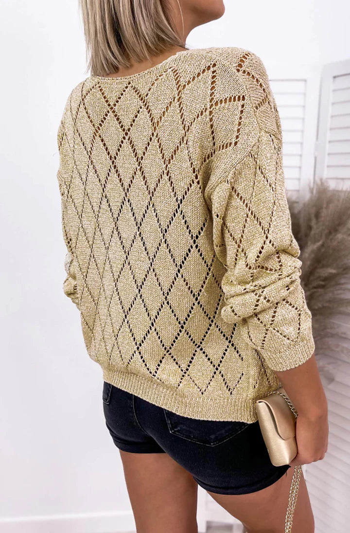 Novah Gold Shimmer Cardigan