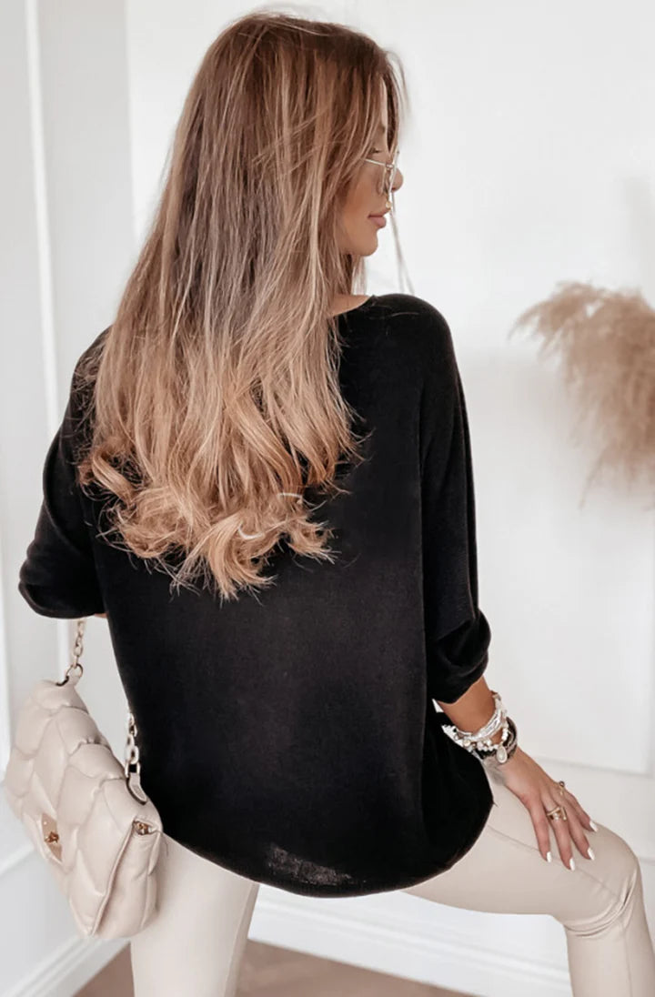 Krystina Metallic Graphic Knit Top