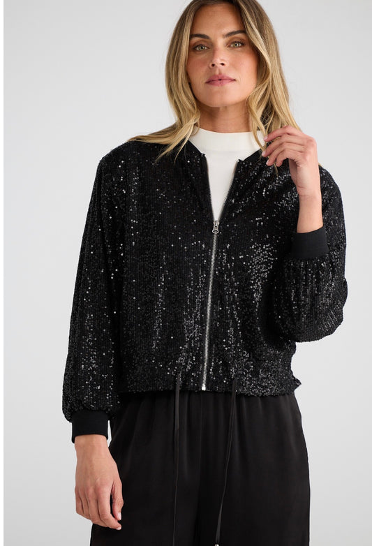 Brave & True Jazzy Sequin Bomber Jacket