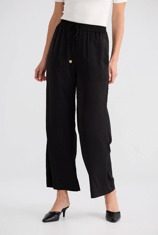 Brave & True Greer Black Satin Trouser