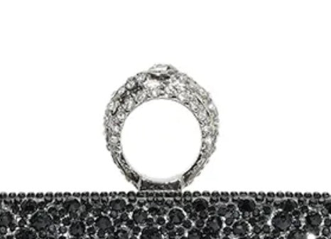 Hard Compact Diamantés Clutch Bag