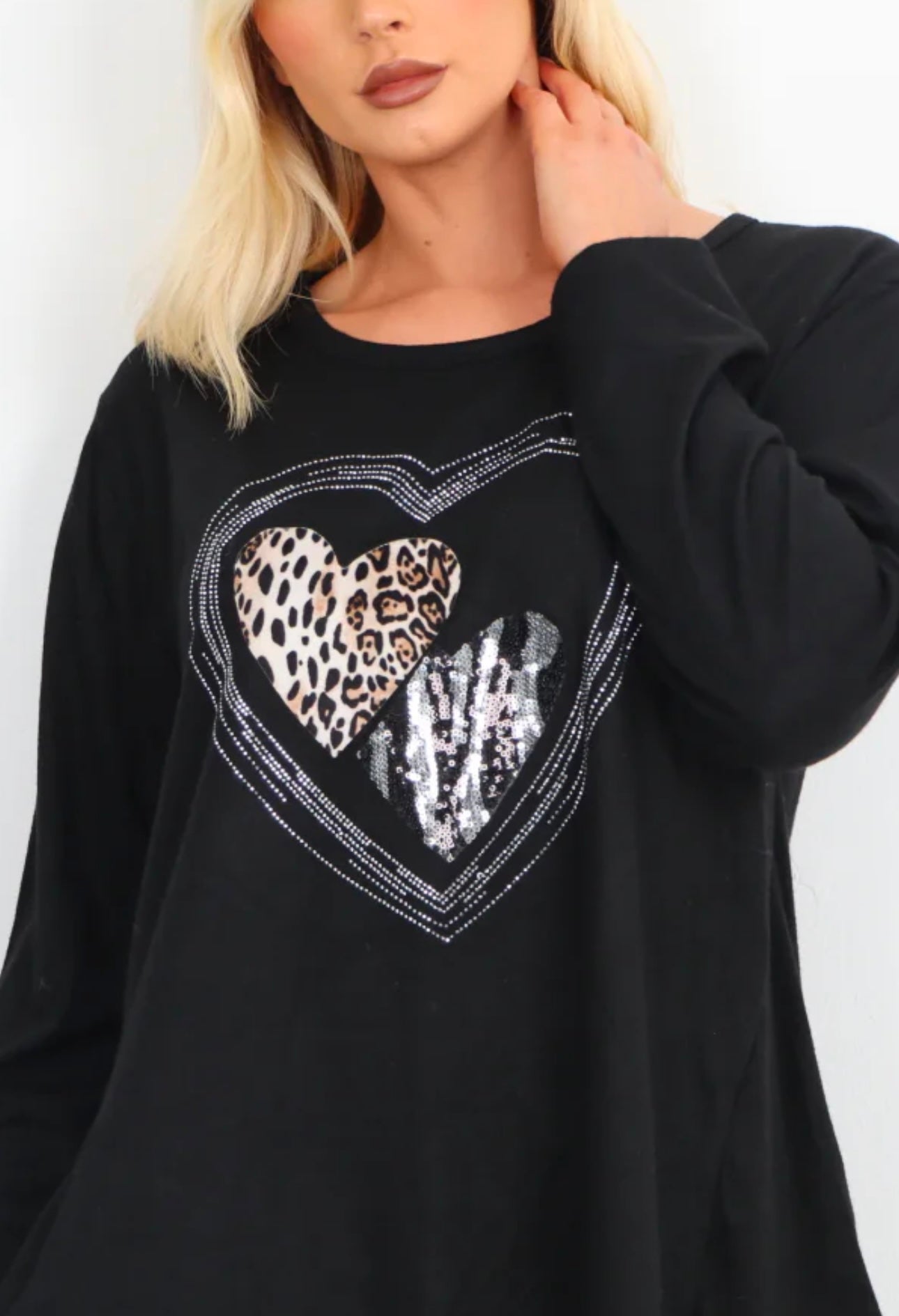 Marelle Diamante Heart Jumper Top