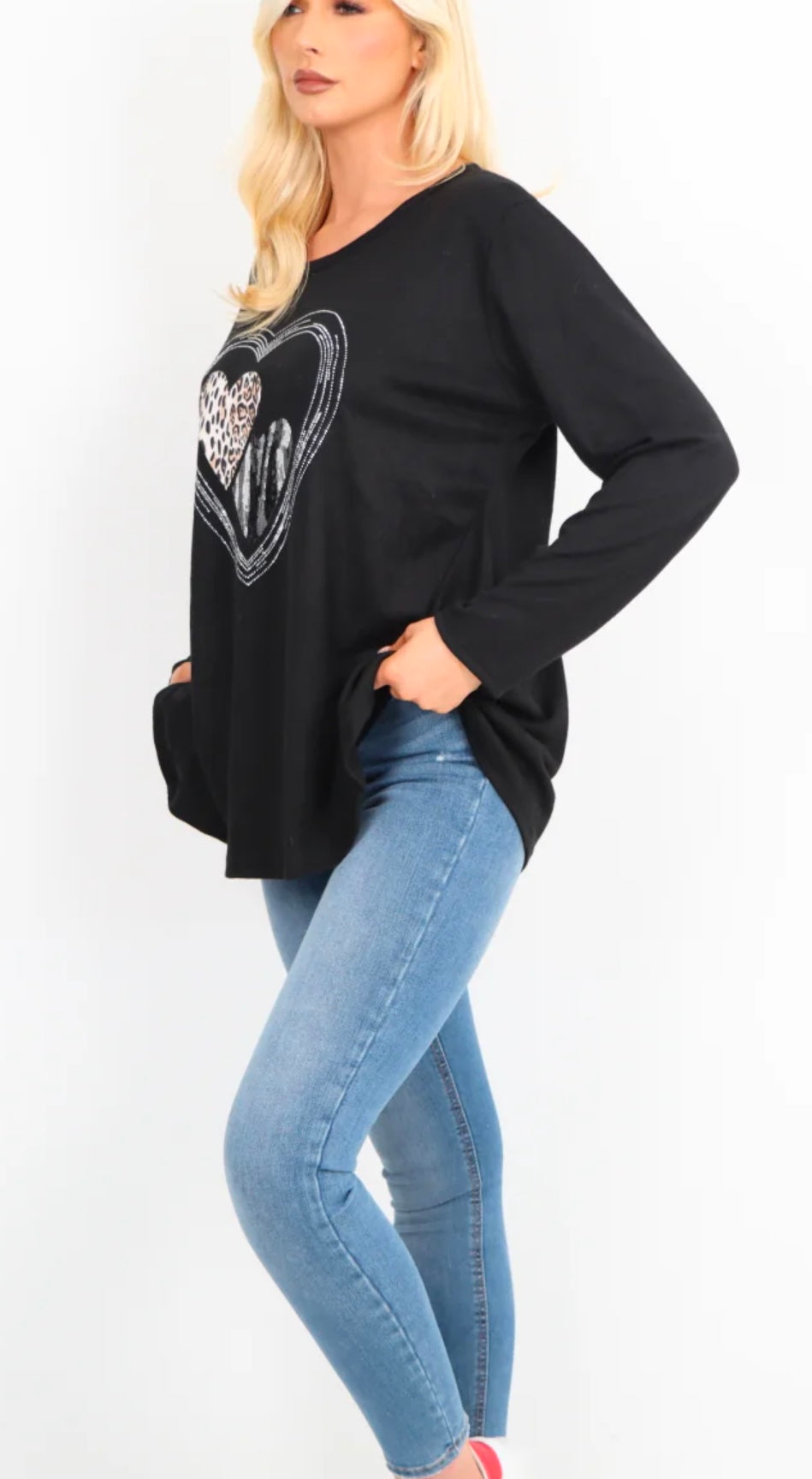Marelle Diamante Heart Jumper Top