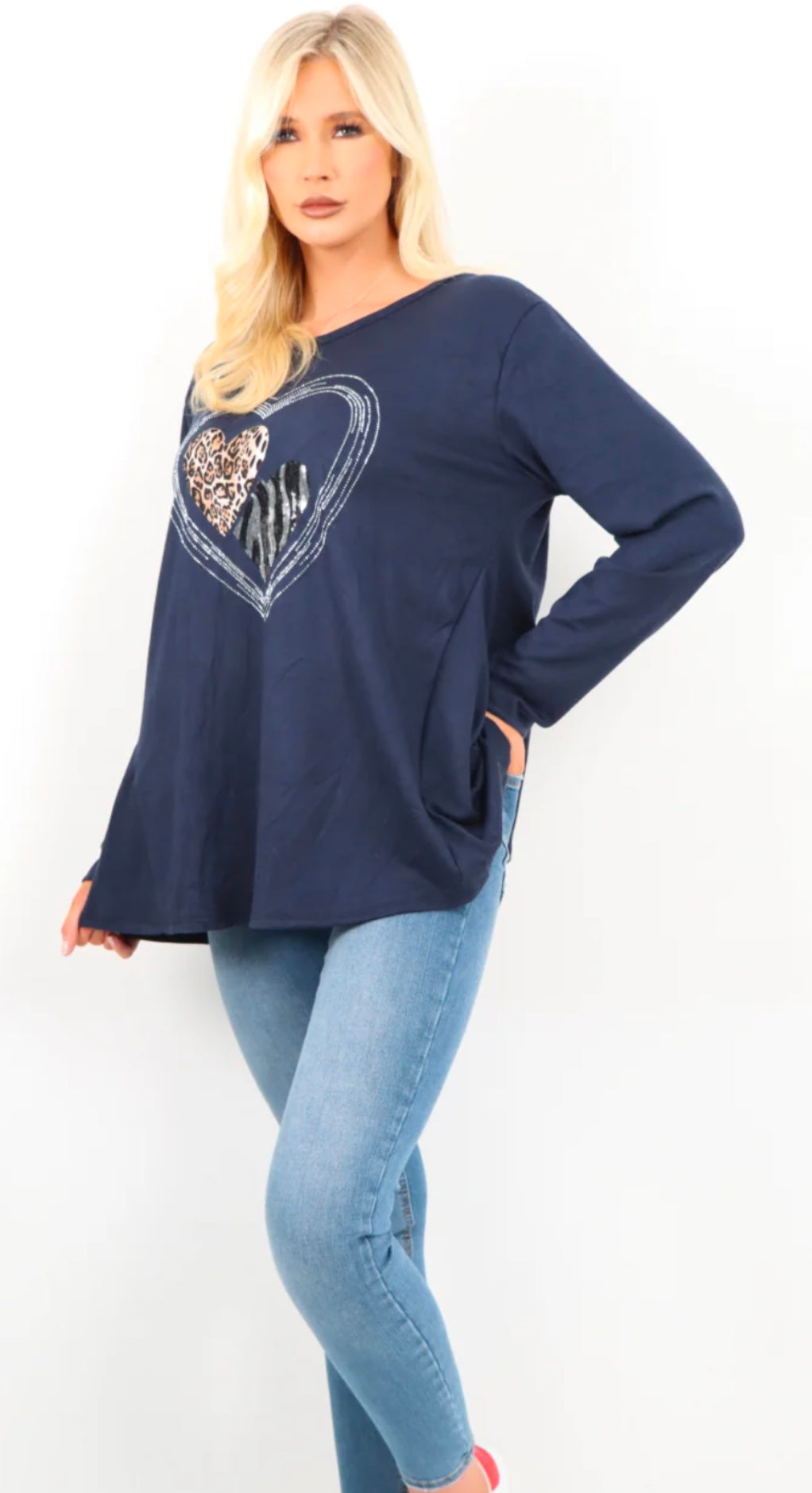 Marelle Diamante Heart Jumper Top