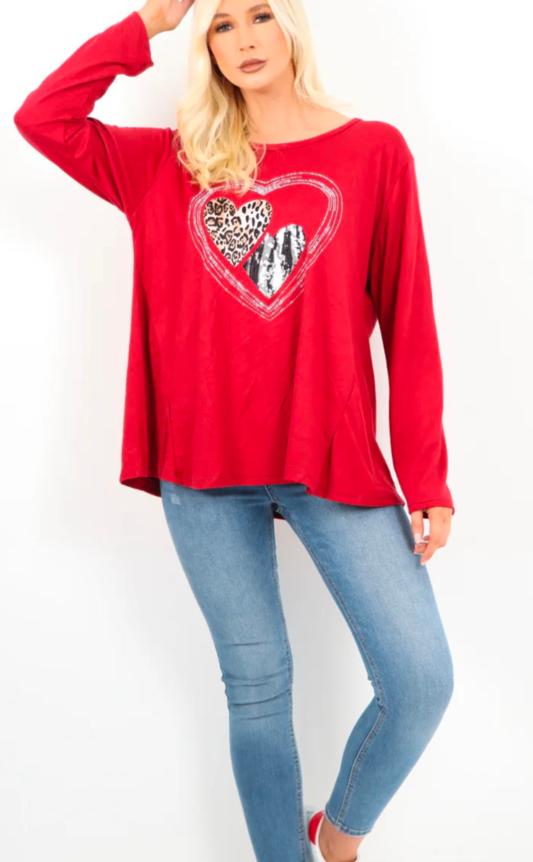 Marelle Diamante Heart Jumper Top