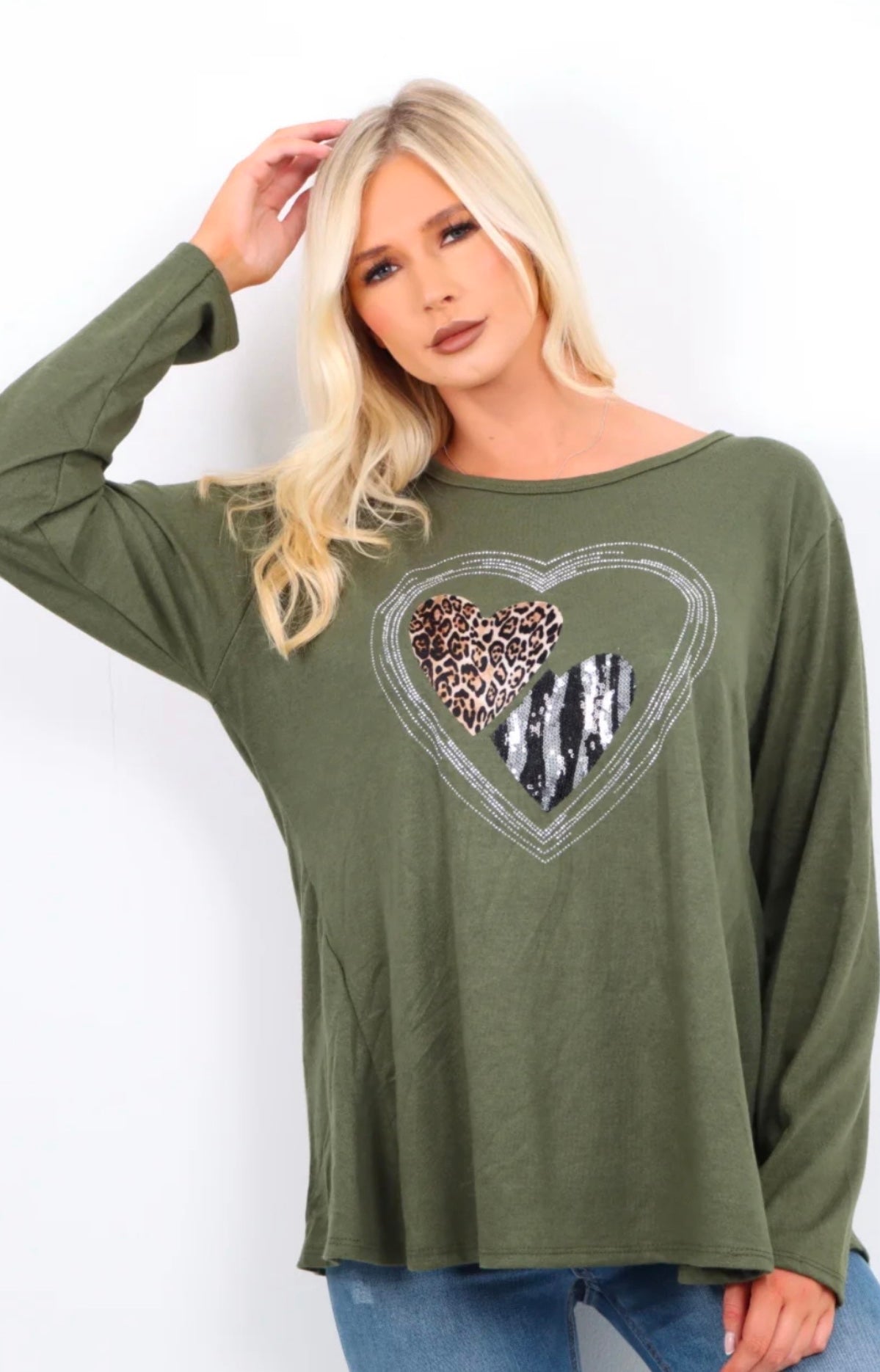 Marelle Diamante Heart Jumper Top