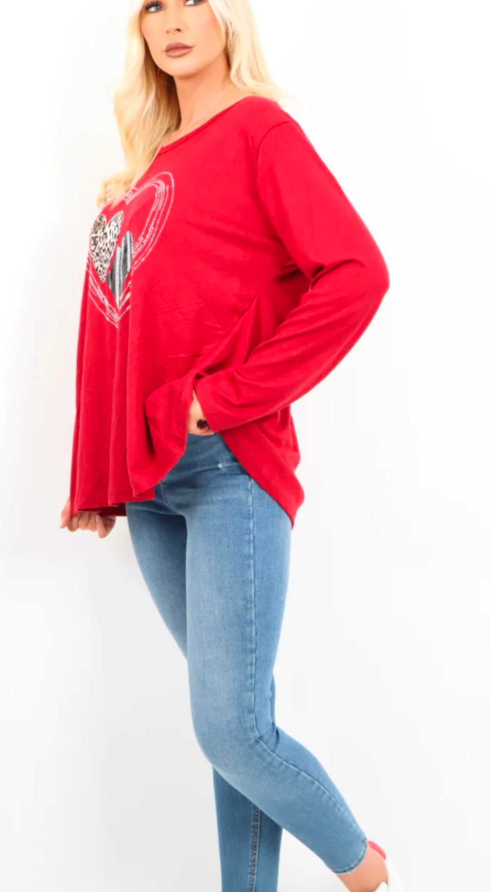 Marelle Diamante Heart Jumper Top