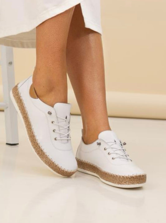 Lunar Evie Leather Plimsole