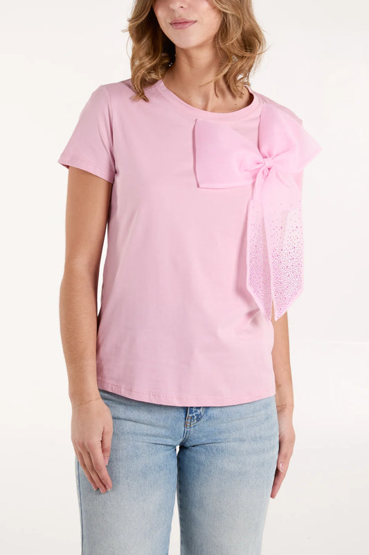 Sasha Embellished Bow T-shirt
