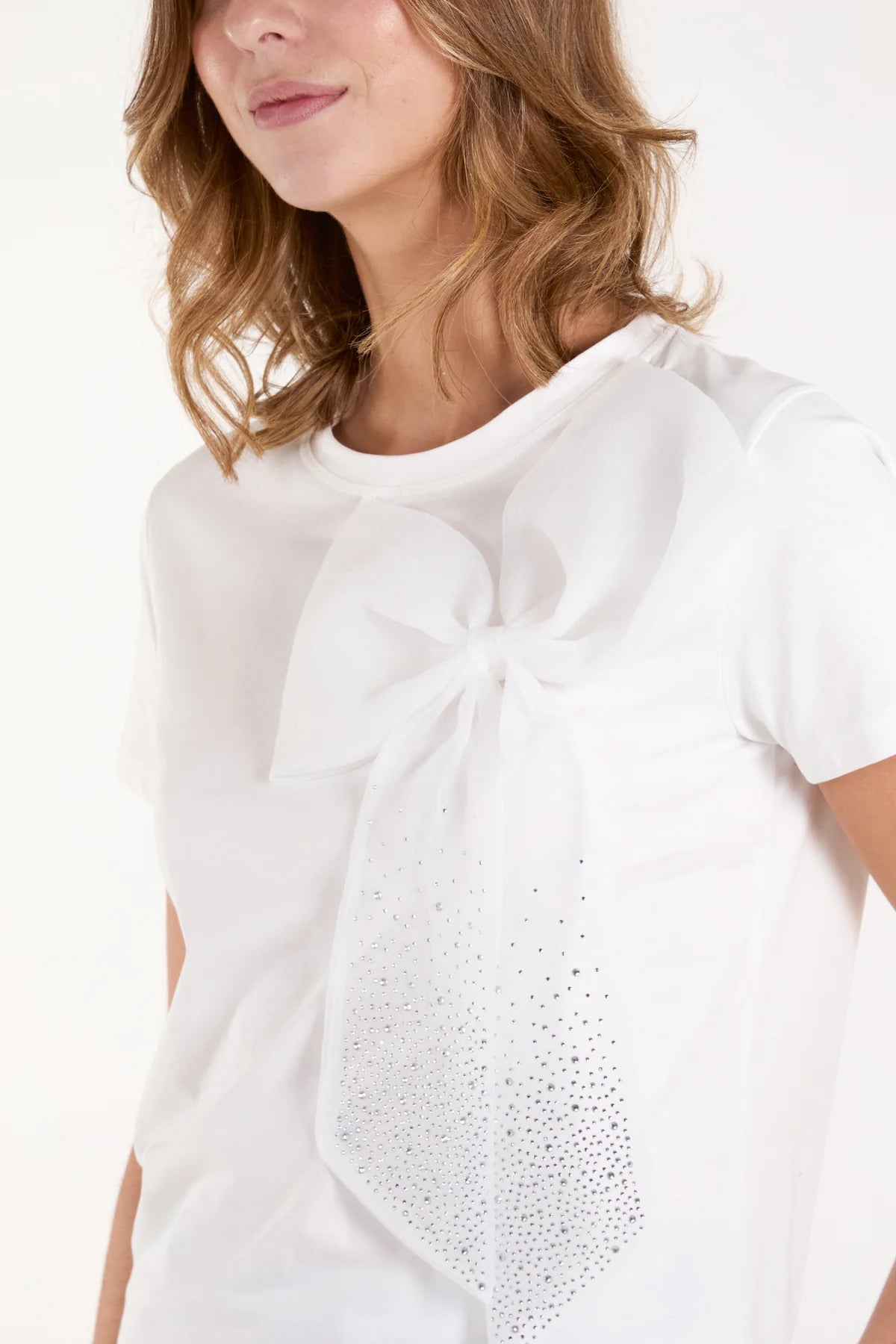 Sasha Embellished Bow T-shirt