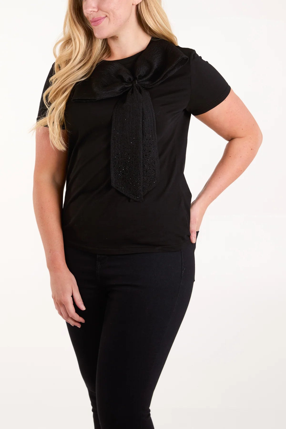 Sasha Embellished Bow T-shirt