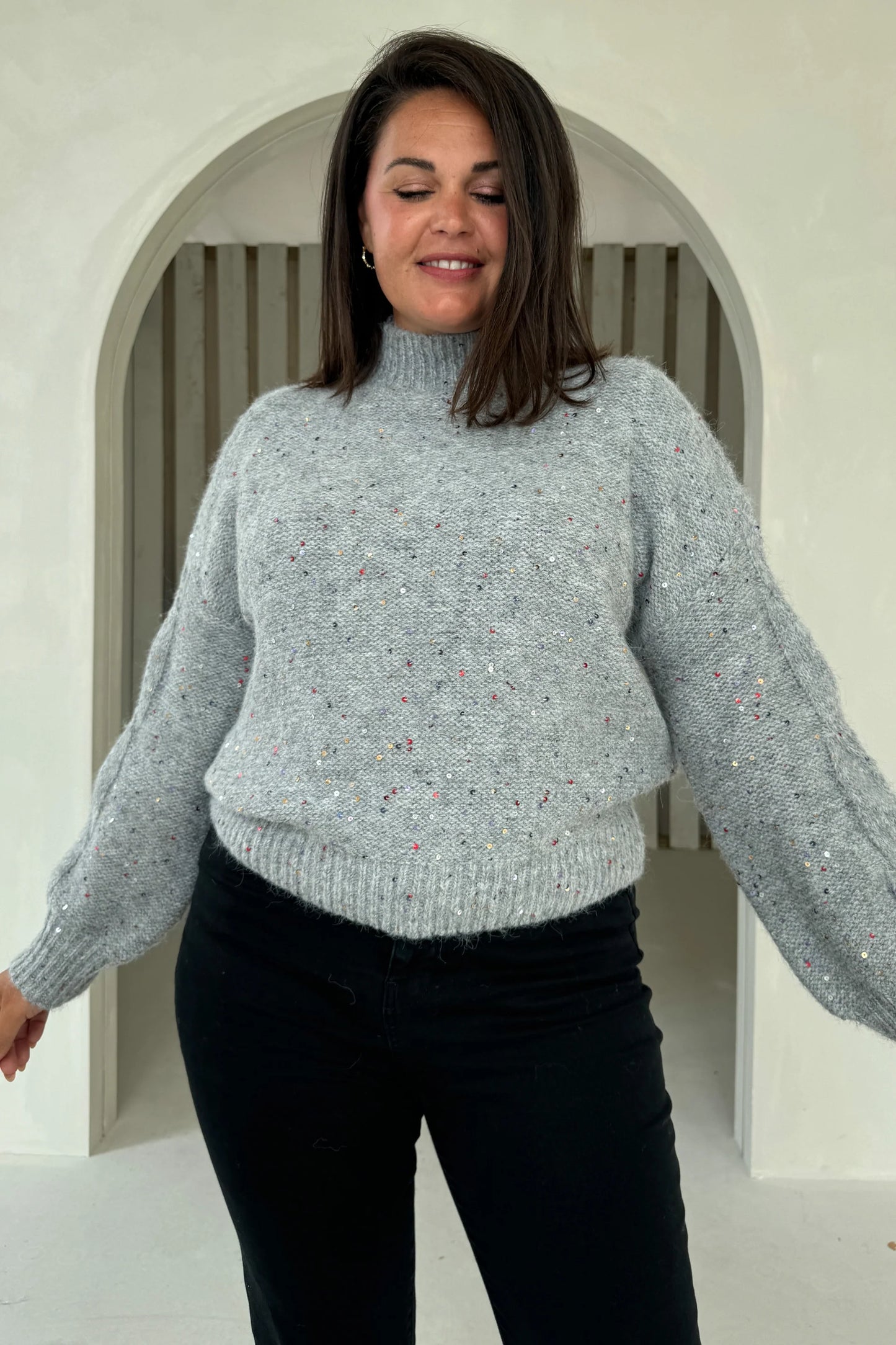 Twinkle Speckled Sequin Jumper