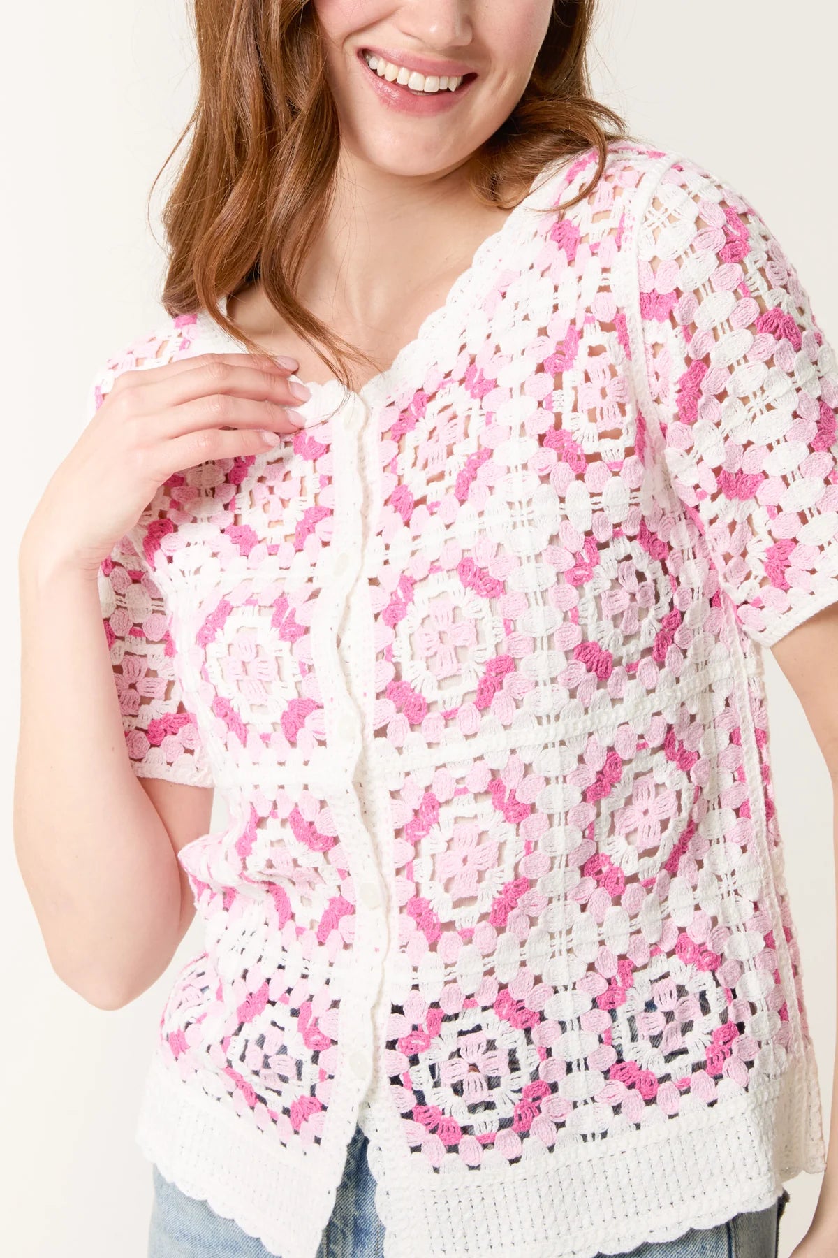 Julie Crochet Cardi Top