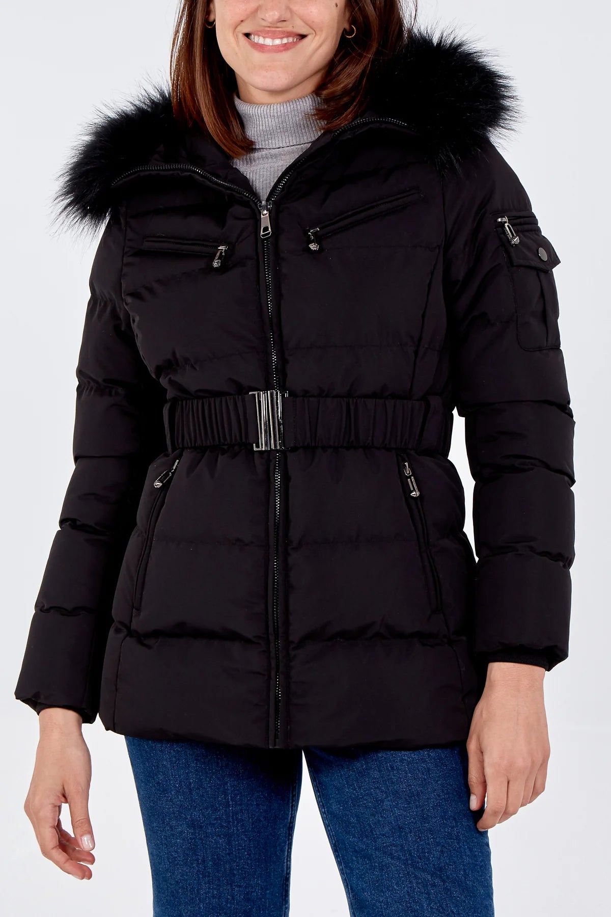 Eilidh Fur Trim Hood Puffer Jacket