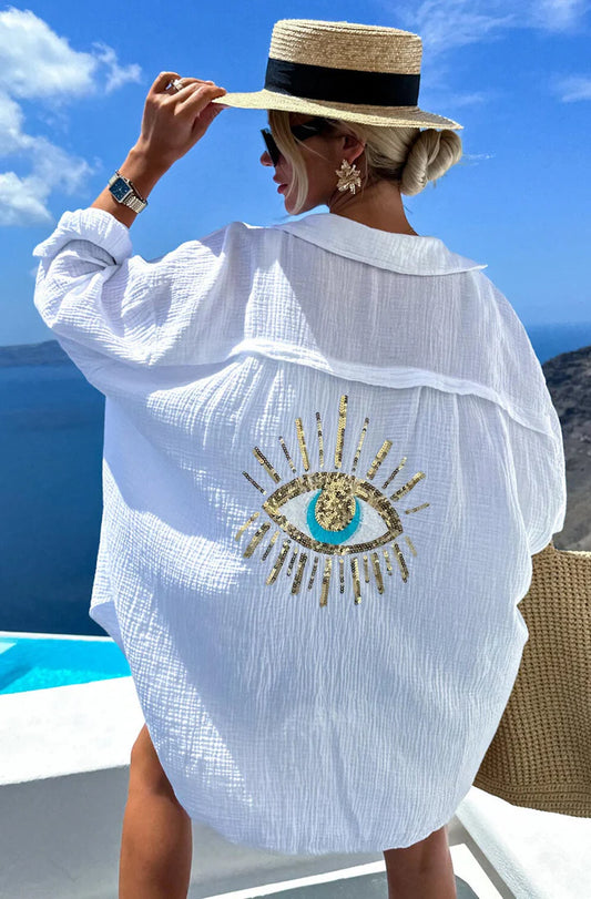 Lucy Sequin Eye Oversized Shirt