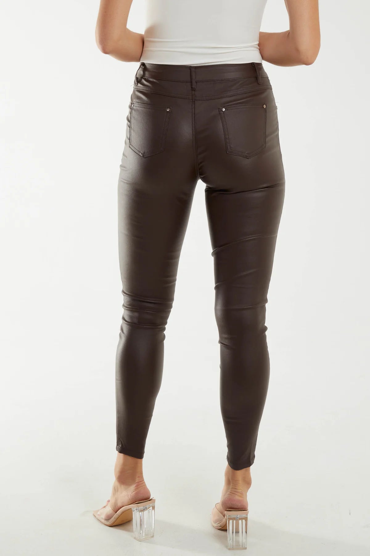 Willow Faux Leather Mid Rise Jeans
