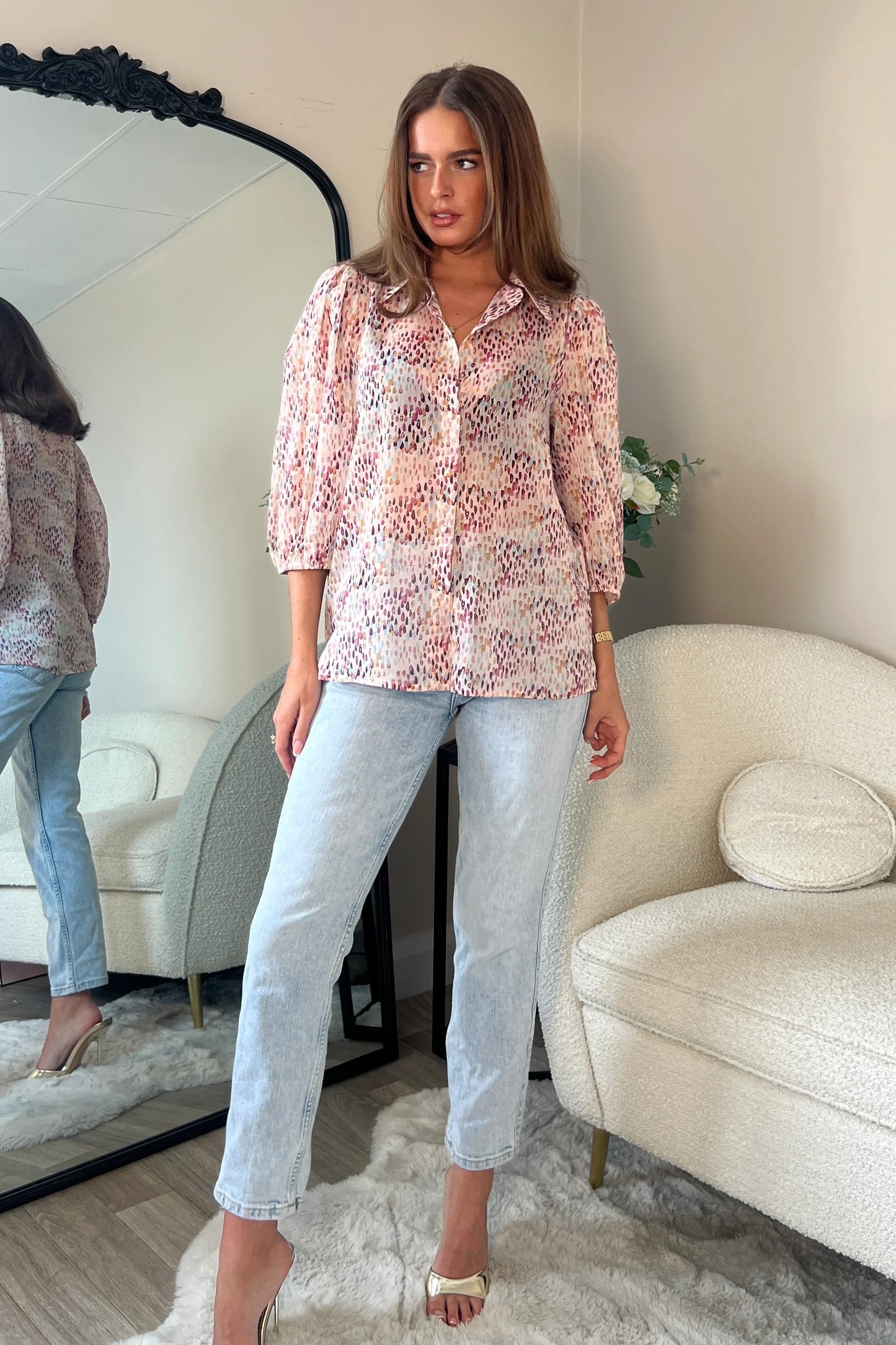 Abby Puff Sleeve Shirt Blouse