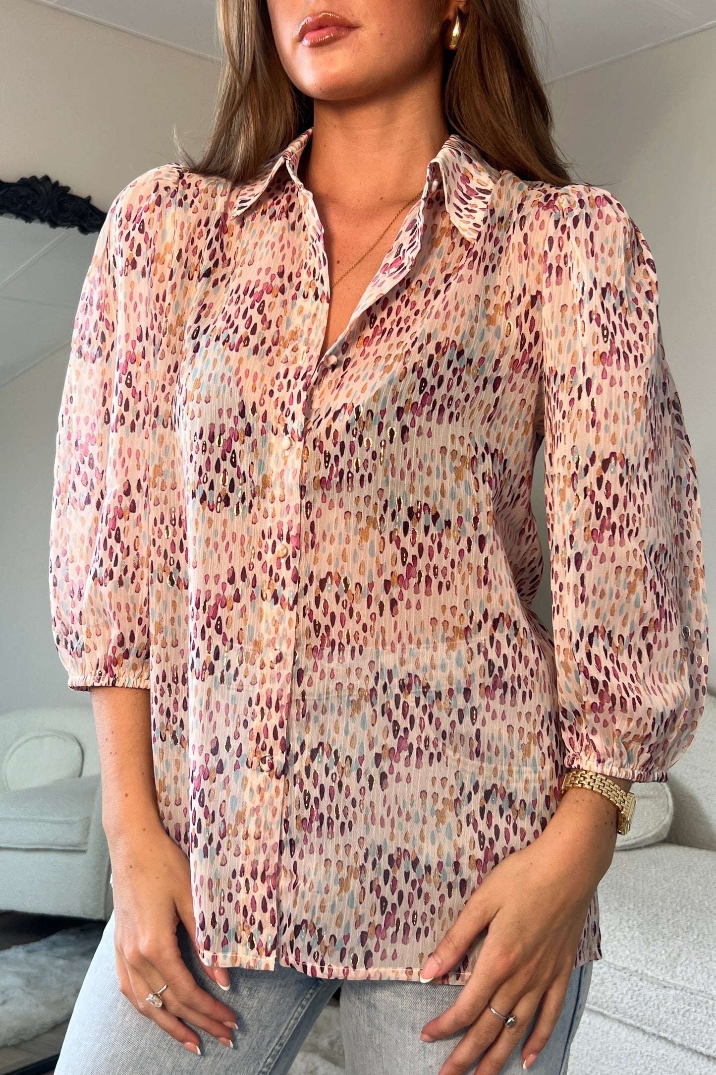 Abby Puff Sleeve Shirt Blouse