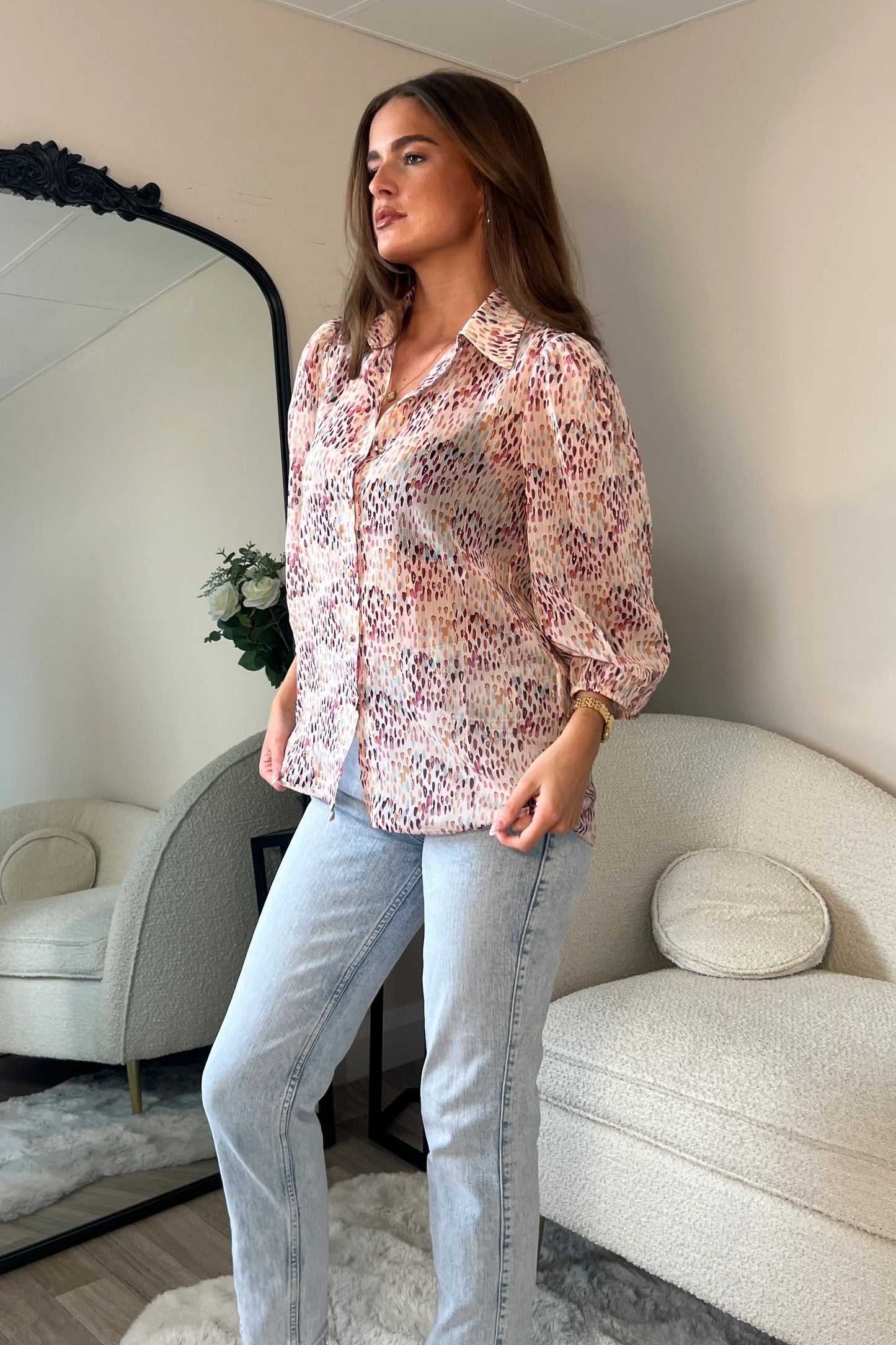 Abby Puff Sleeve Shirt Blouse