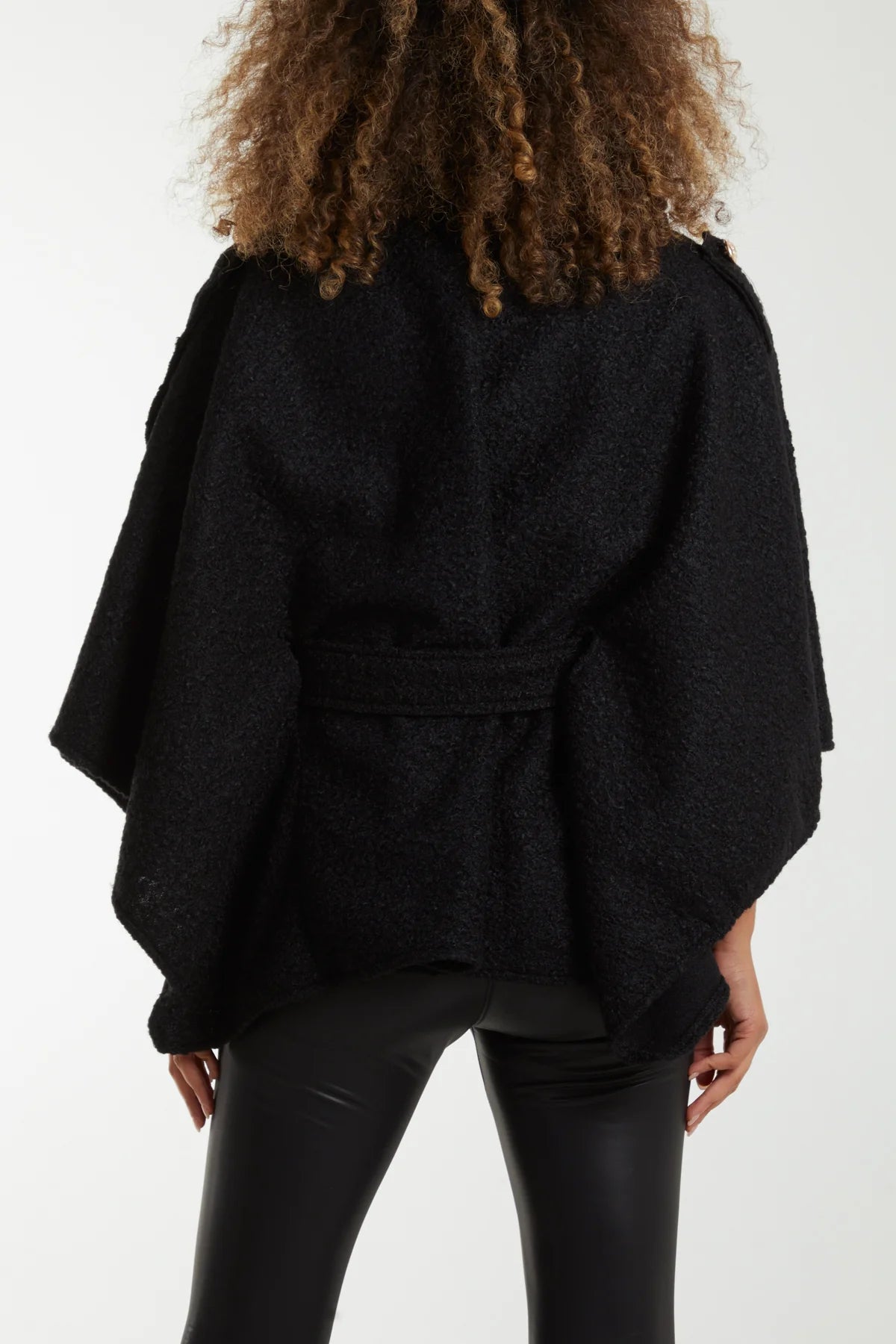 Marsha Military Style Belted Cape