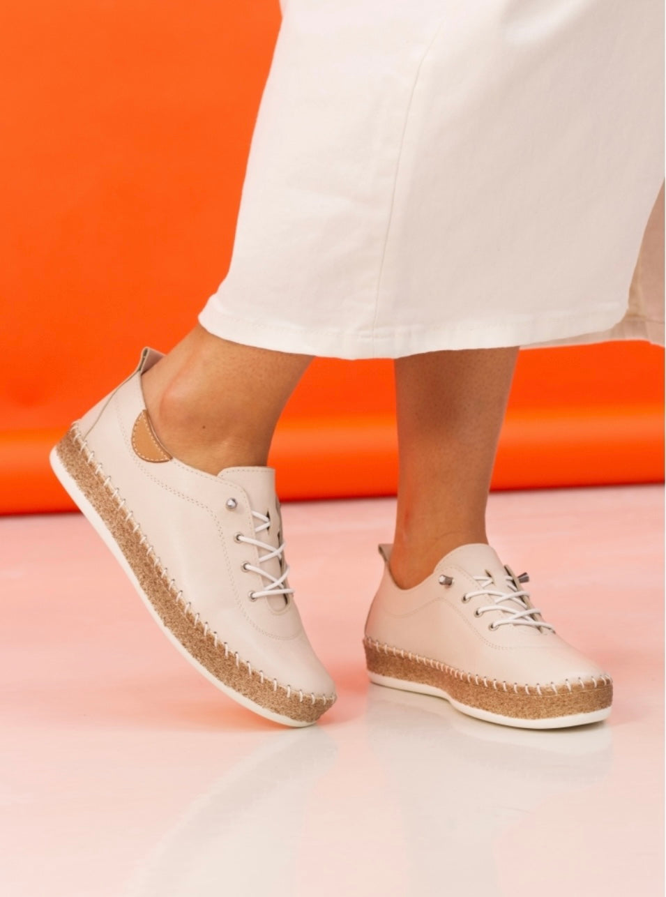 Lunar Evie Leather Plimsole