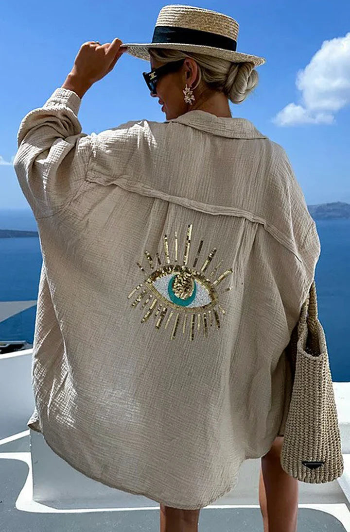 Lucy Sequin Eye Oversized Shirt
