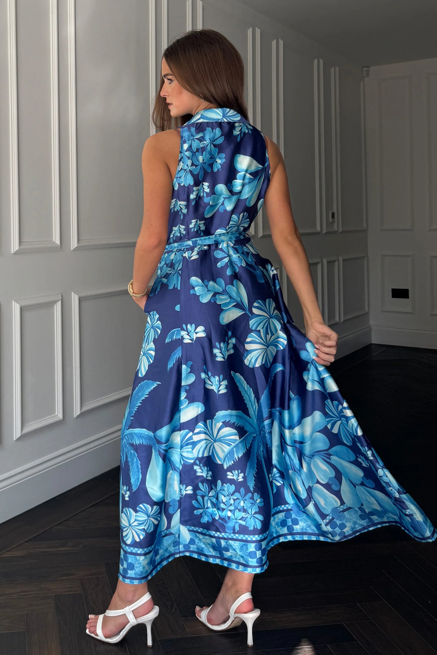 Panama Sleeveless Maxi Shirt Dress